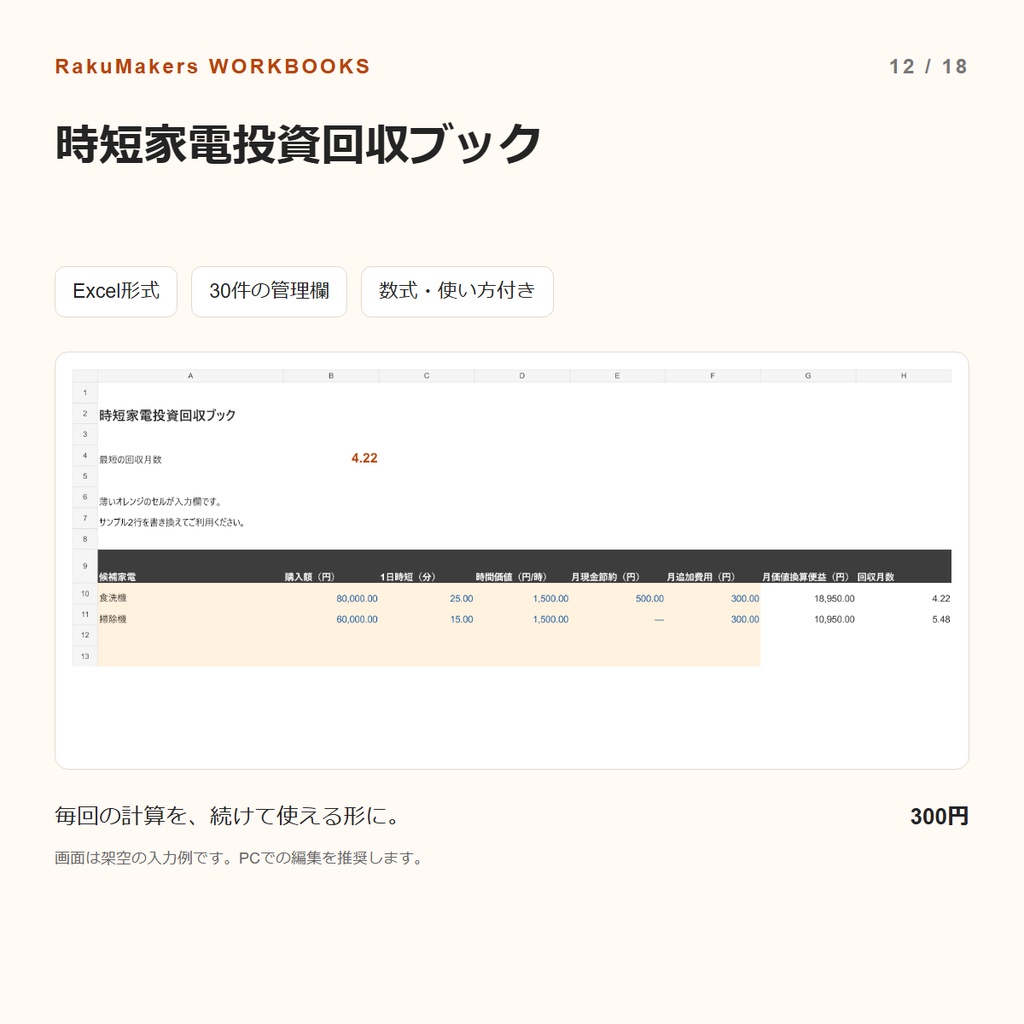 時短家電投資回収ブック