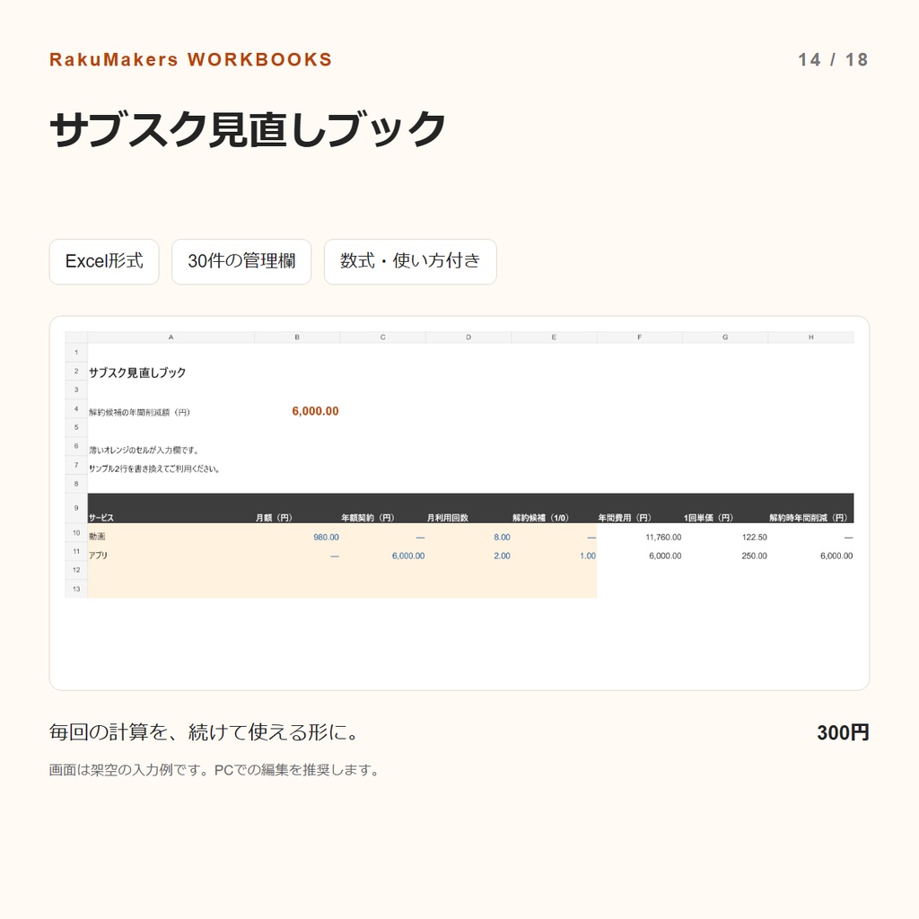 サブスク見直しブック