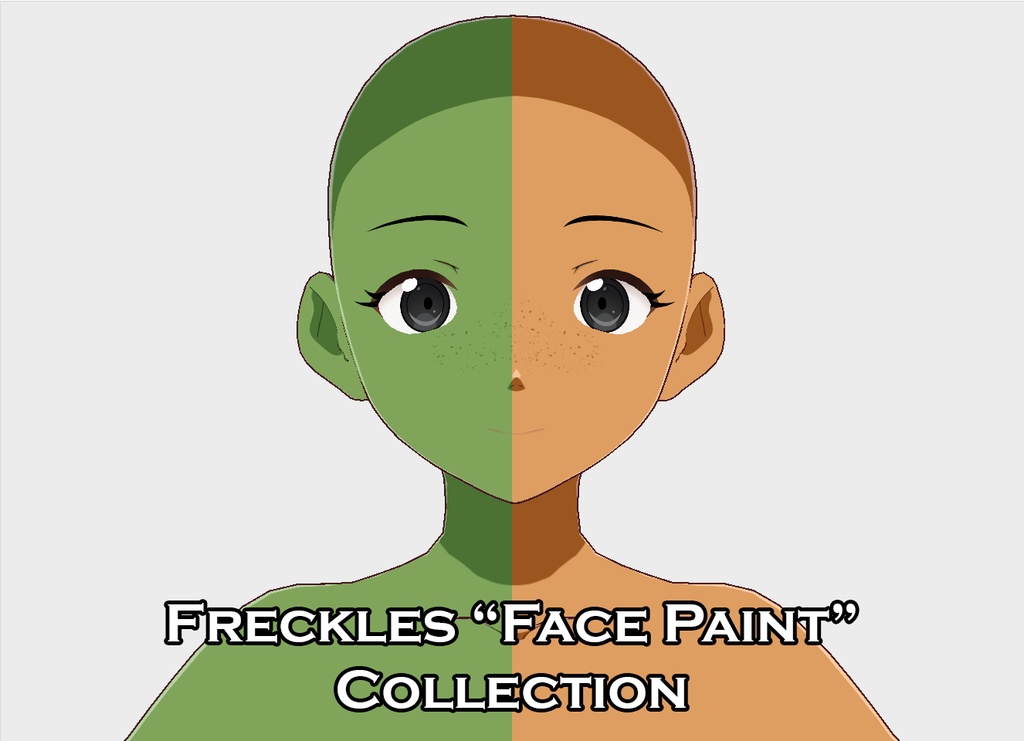 Vroid Freckle "Face Paint" Texture - Rainbow 2
