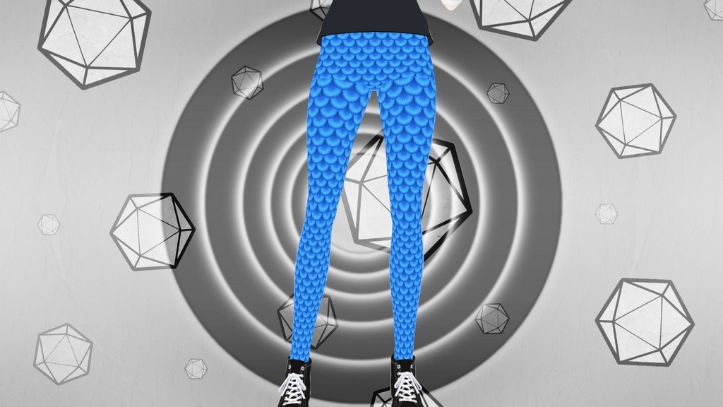 マーメイドレギンス Mermaid Scale Leggings - Seaside Blue "Deluxe Scales"