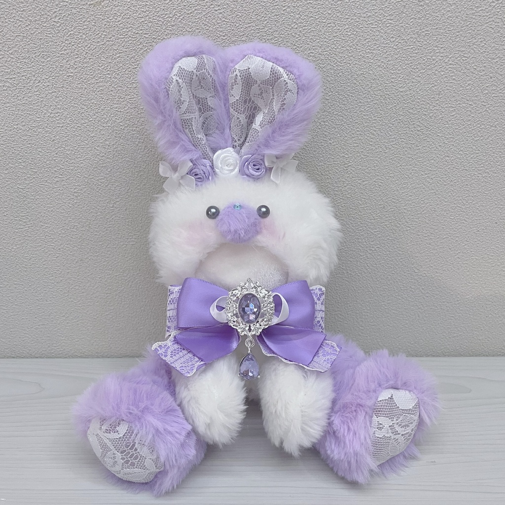 ぬい服 ぬいぐるみ用 着ぐるみ おすわりうさぎ パープル 10cm 12cm