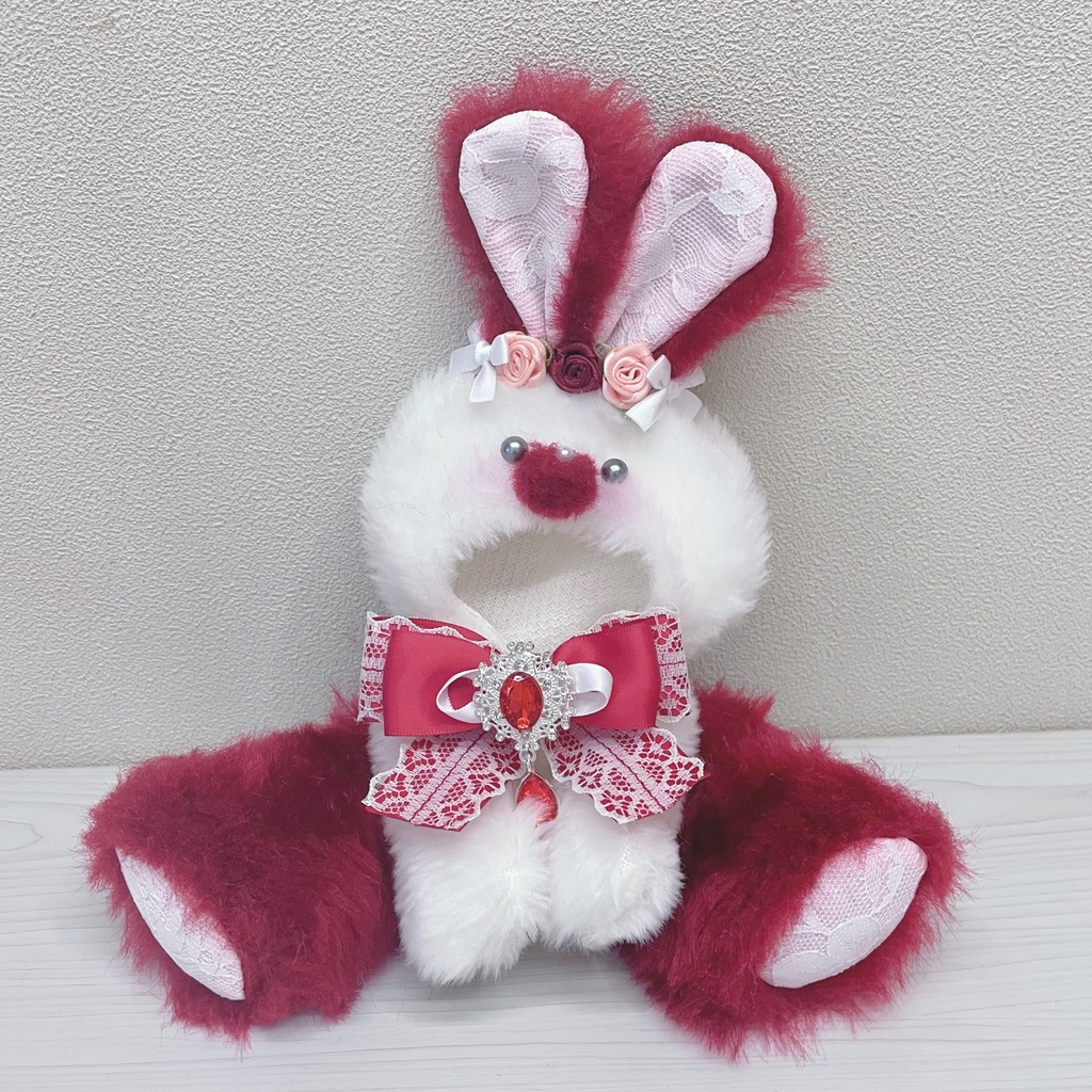 ぬい服 ぬいぐるみ用 着ぐるみ おすわりうさぎ ピンク 10cm 12cm