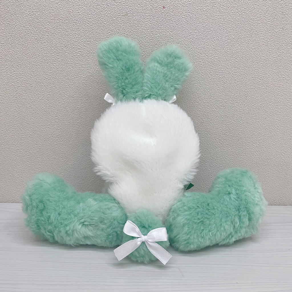 ぬい服 ぬいぐるみ用 着ぐるみ おすわりうさぎ グリーン 10cm 12cm