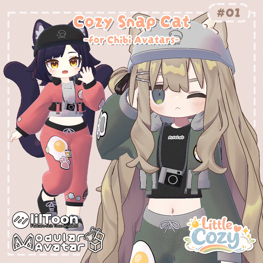 PoteLab Cozy Series #01_Cozy Snap Cat – for Chibi Avatars