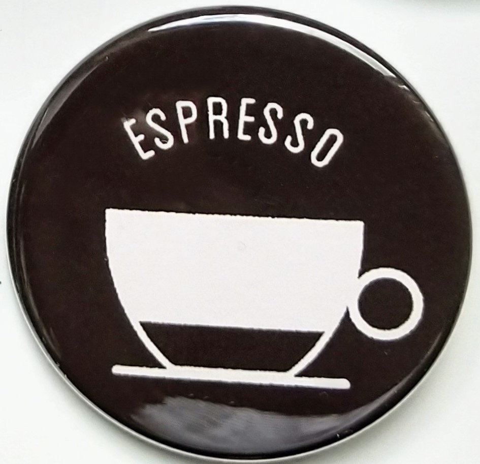 コーヒー　デザイン　缶バッチ　エスプレッソ