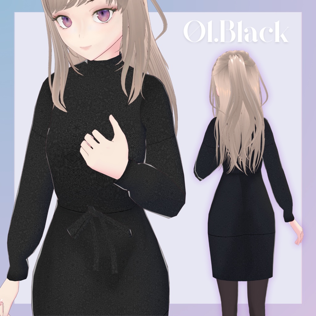 【VRoid/無料あり】雪花ニットパターンワンピース【服テクスチャ】