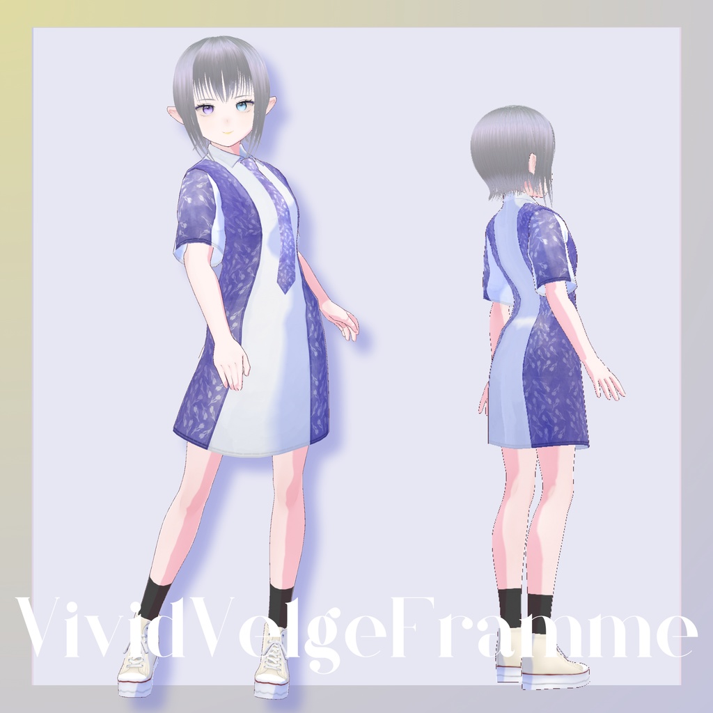 【VRoidモデル】ビビッドヴェルジュフランメ(VRoidモデル「VividVelgeFramme」) 【VRMあり】