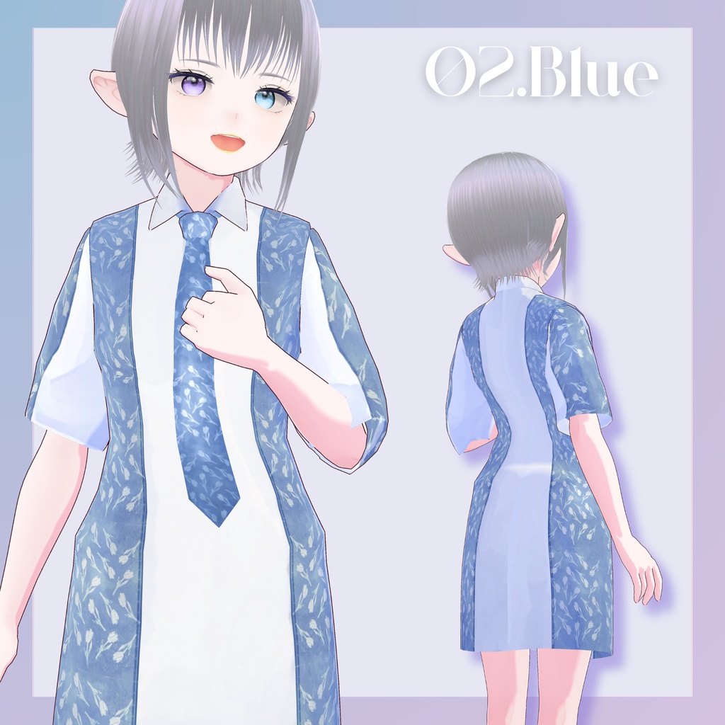 【VRoid/無料あり】チューリップパターンワンピース【服テクスチャ】