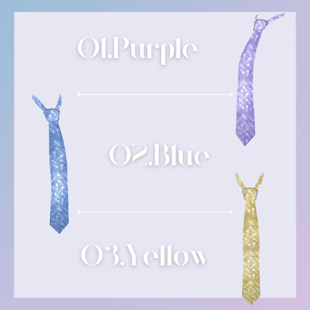 【VRoid/無料あり】チューリップ柄ネクタイ【首飾りテクスチャ】