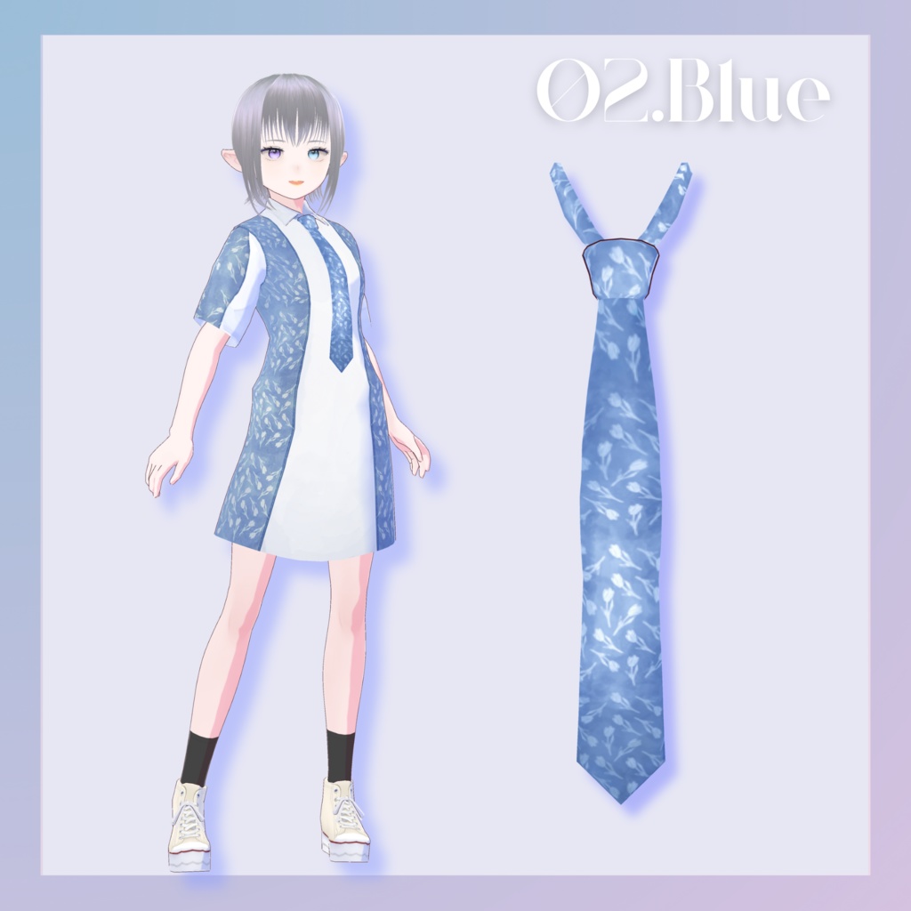 【VRoid/無料あり】チューリップ柄ネクタイ【首飾りテクスチャ】