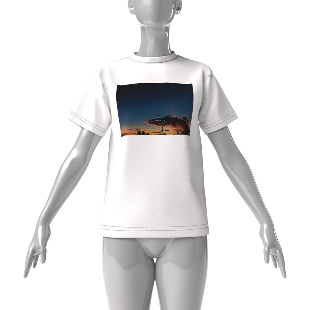 空を泳ぐクジラ。