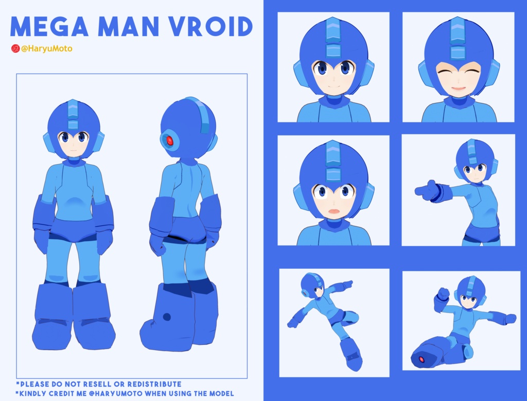 ロックマン Mega Man / Rockman VRoid model for streaming and VRchat