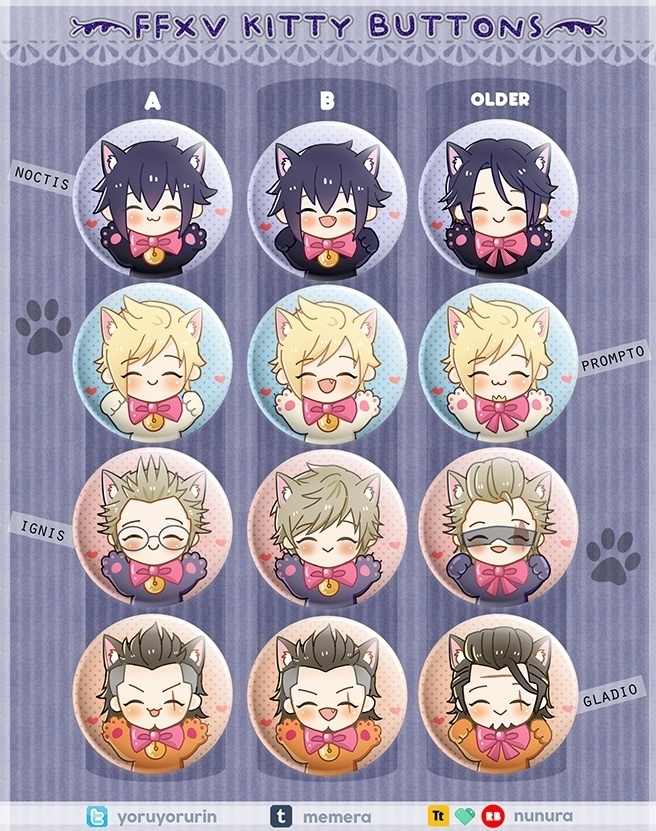 FF15 にゃんにゃん 缶バッチ