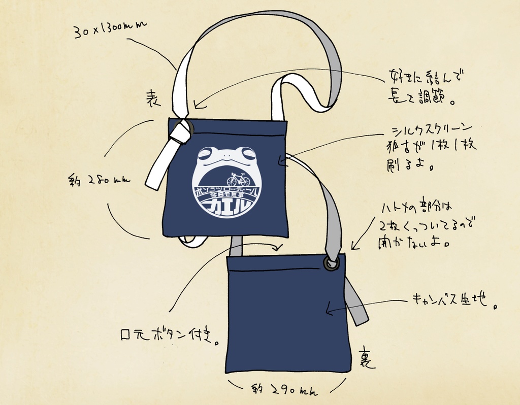 無事カエルサコッシュ