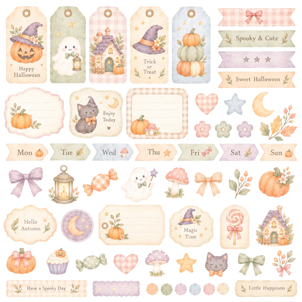 デジタルプランナーステッカー　ハロウィンセット