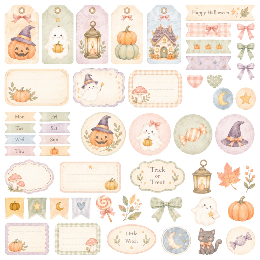 デジタルプランナーステッカー ハロウィンセット