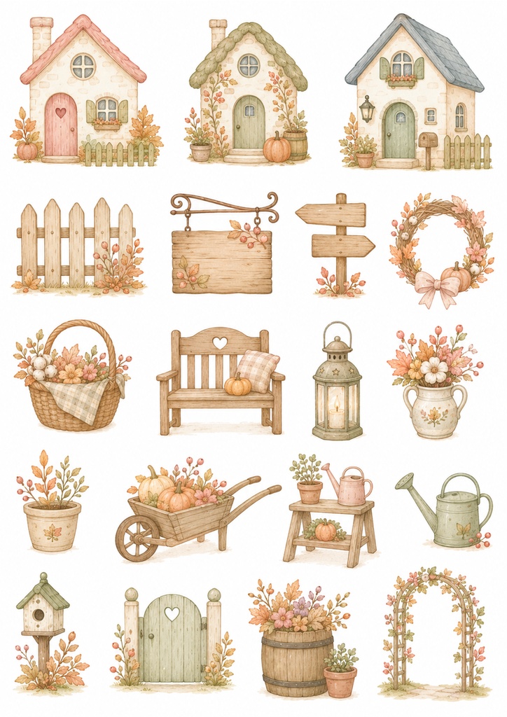 デザインペーパー&コラージュシート秋セット①