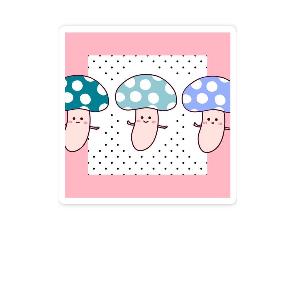 カラフルきのこステッカー