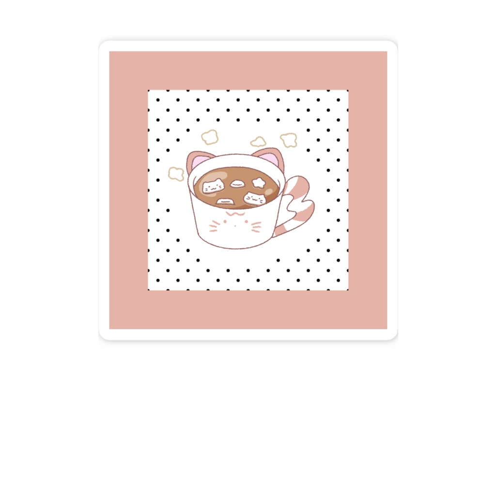 ねこちゃんココアステッカー