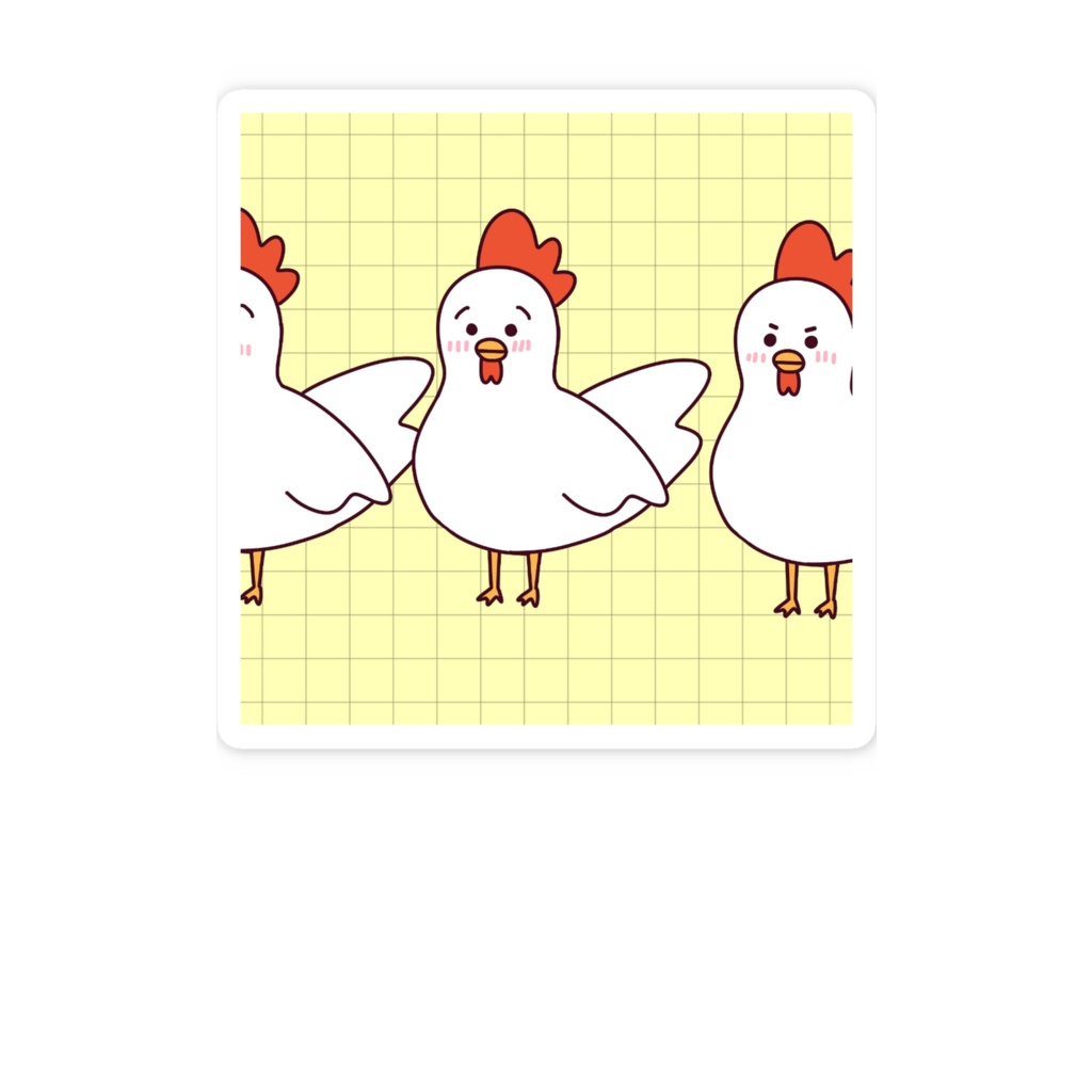 コケコケにわとりステッカー