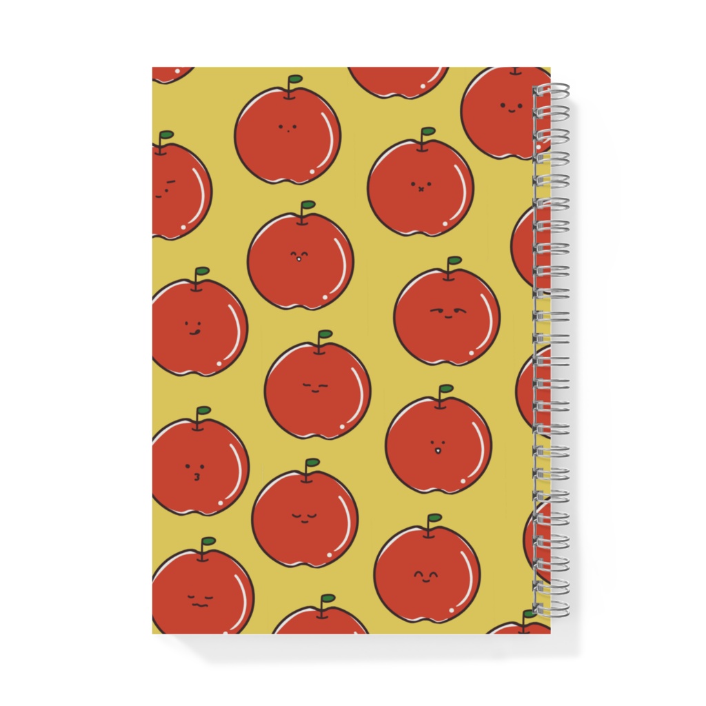 りんごちゃん柄A5リングノート