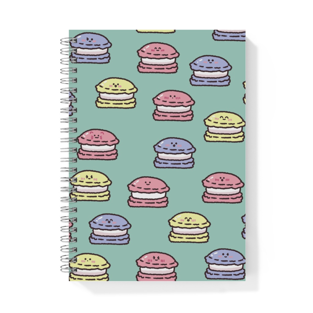 マカロンちゃん総柄A5リングノート