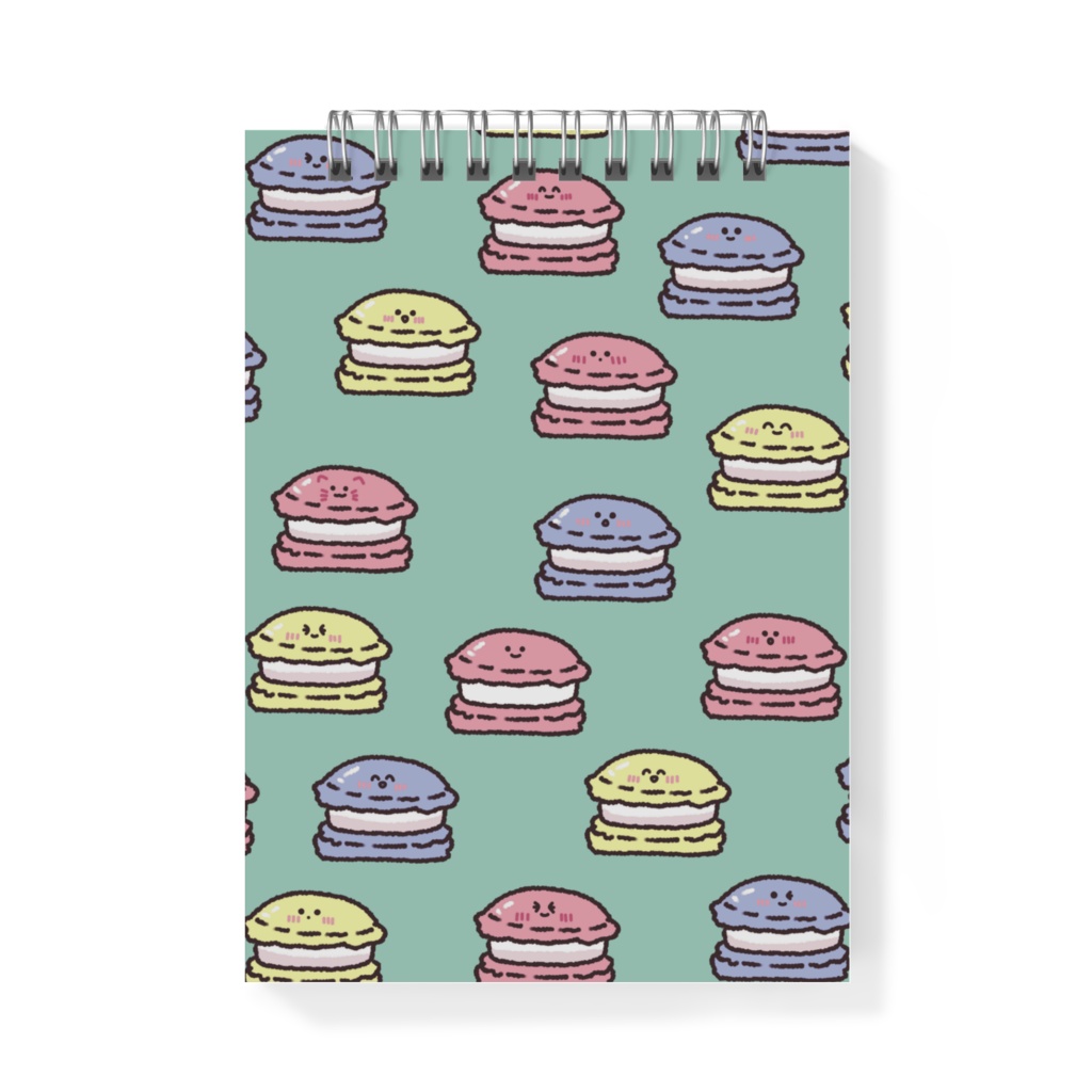 マカロン柄A6リングメモ