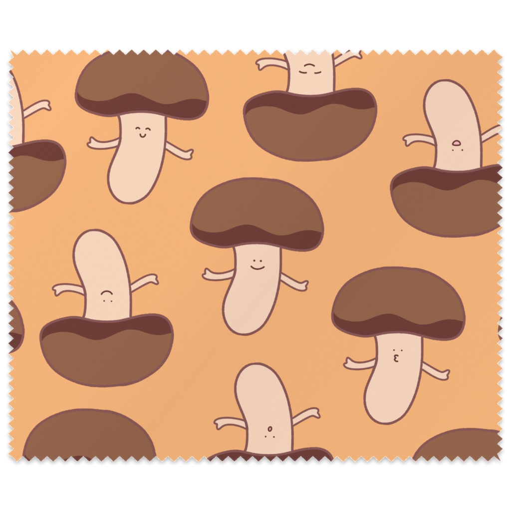 きのこ総柄メガネ拭き