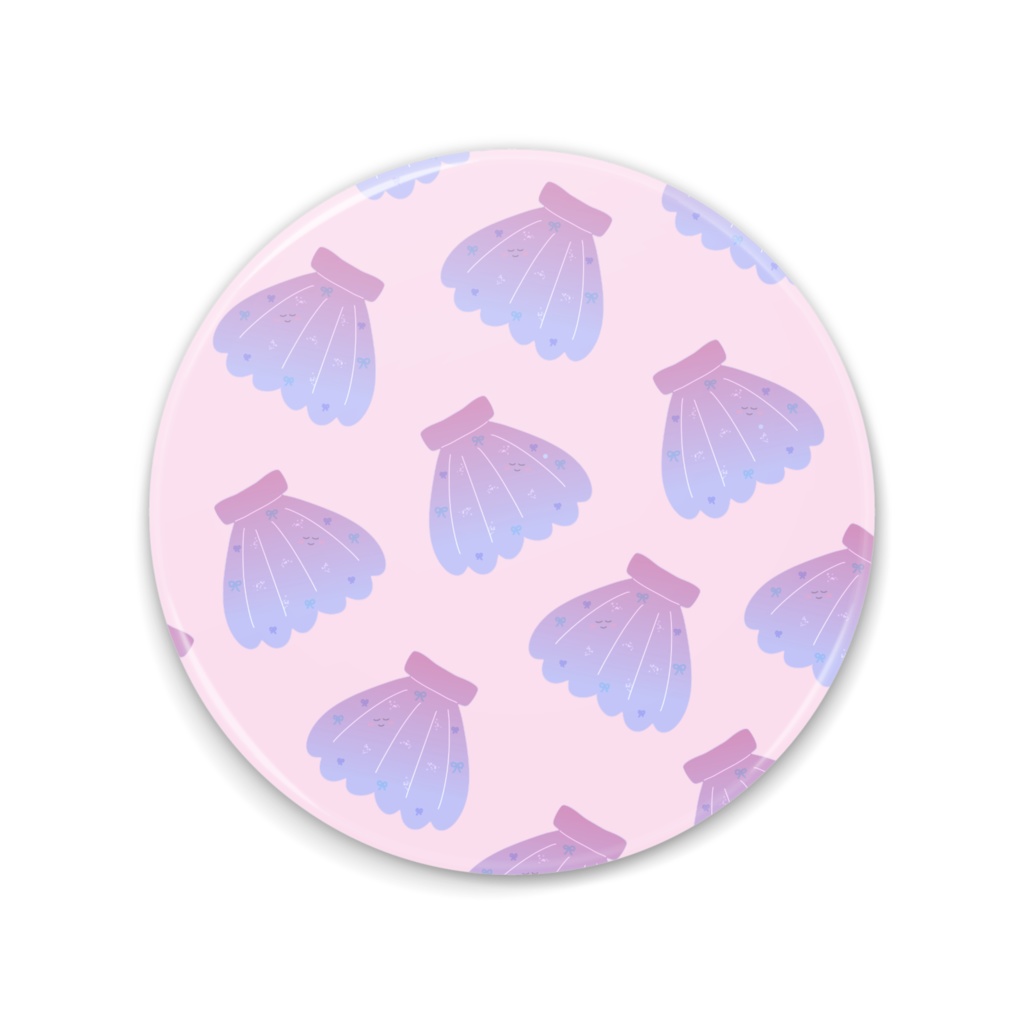 ゆめかわいい貝殻缶ミラー