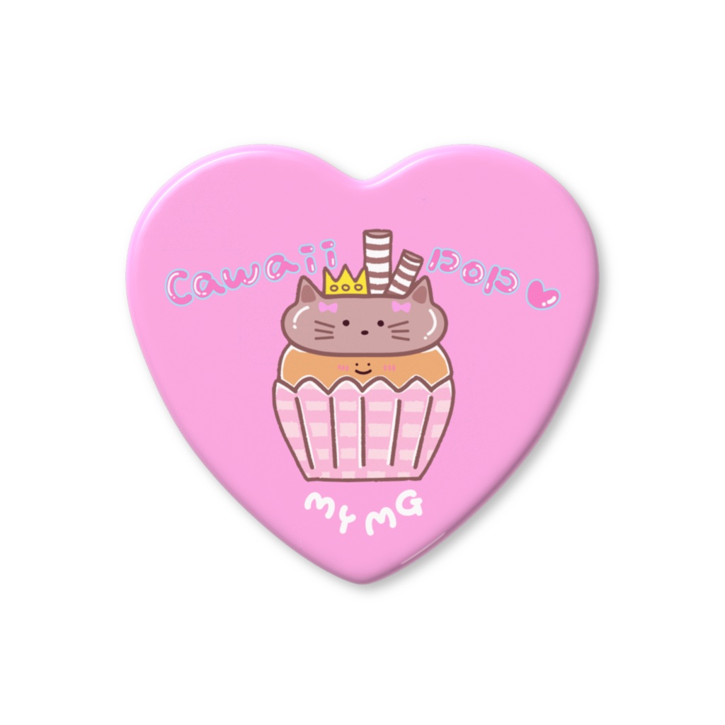 cawaiipop/カップケーキハート缶バッジ