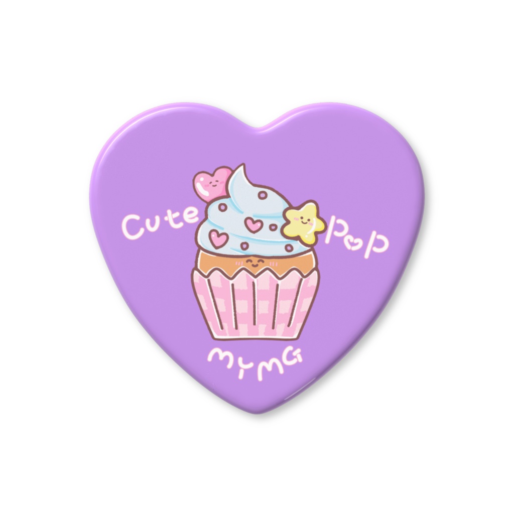 cutepop/カップケーキハート缶バッジ