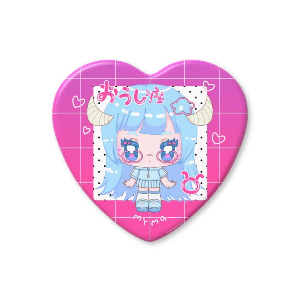 牡牛座ちゃんハート缶バッジ