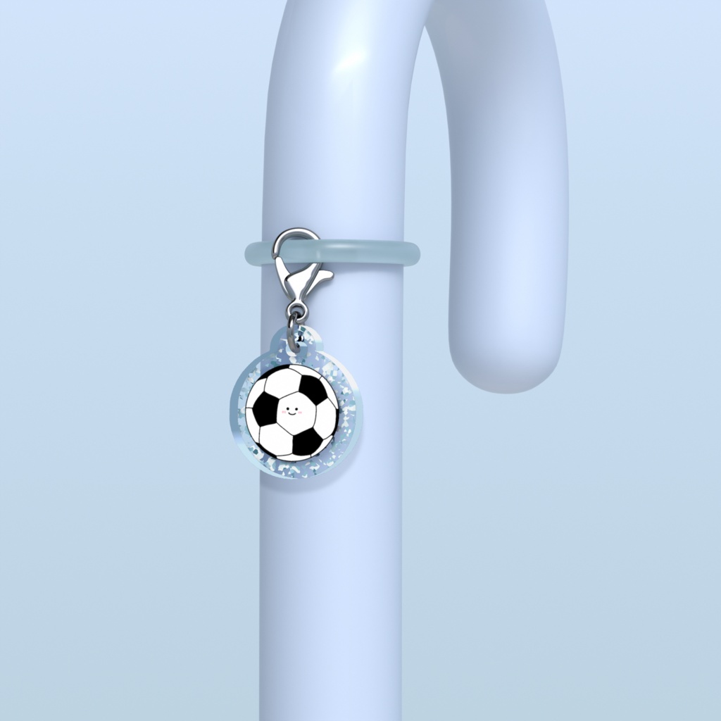 サッカー!ボールのラメめじるしチャーム