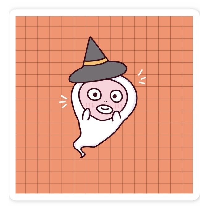 ハロウィン/お肌のお手入れおばけちゃんステッカー