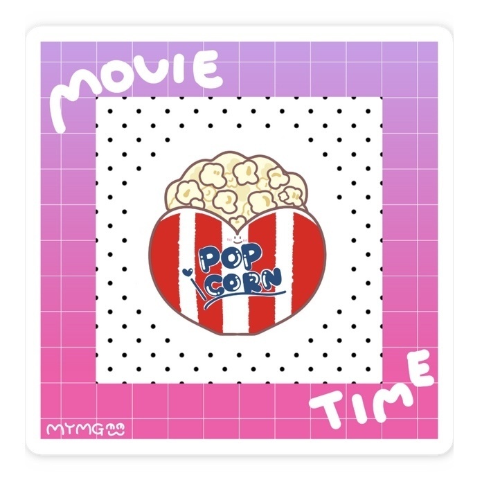 映画館のポップコーンステッカー