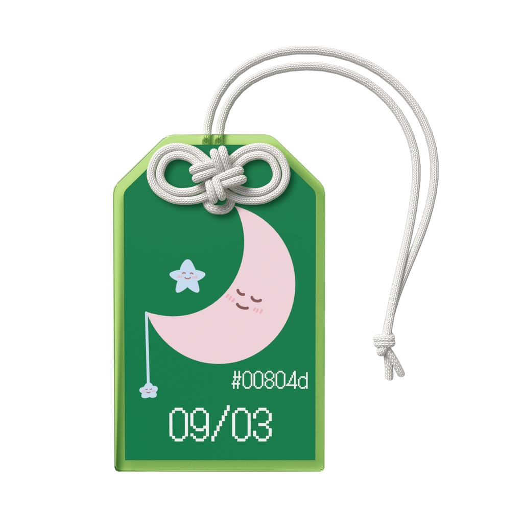 🌙【9月3日】バースデーカラーアクリルお守りキーホルダー/ホリーグリーン