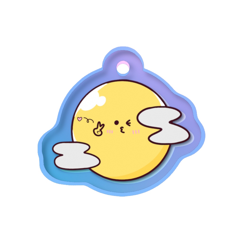 ピース✌︎満月のお月ちゃんキラキラオーロラめじるしチャーム