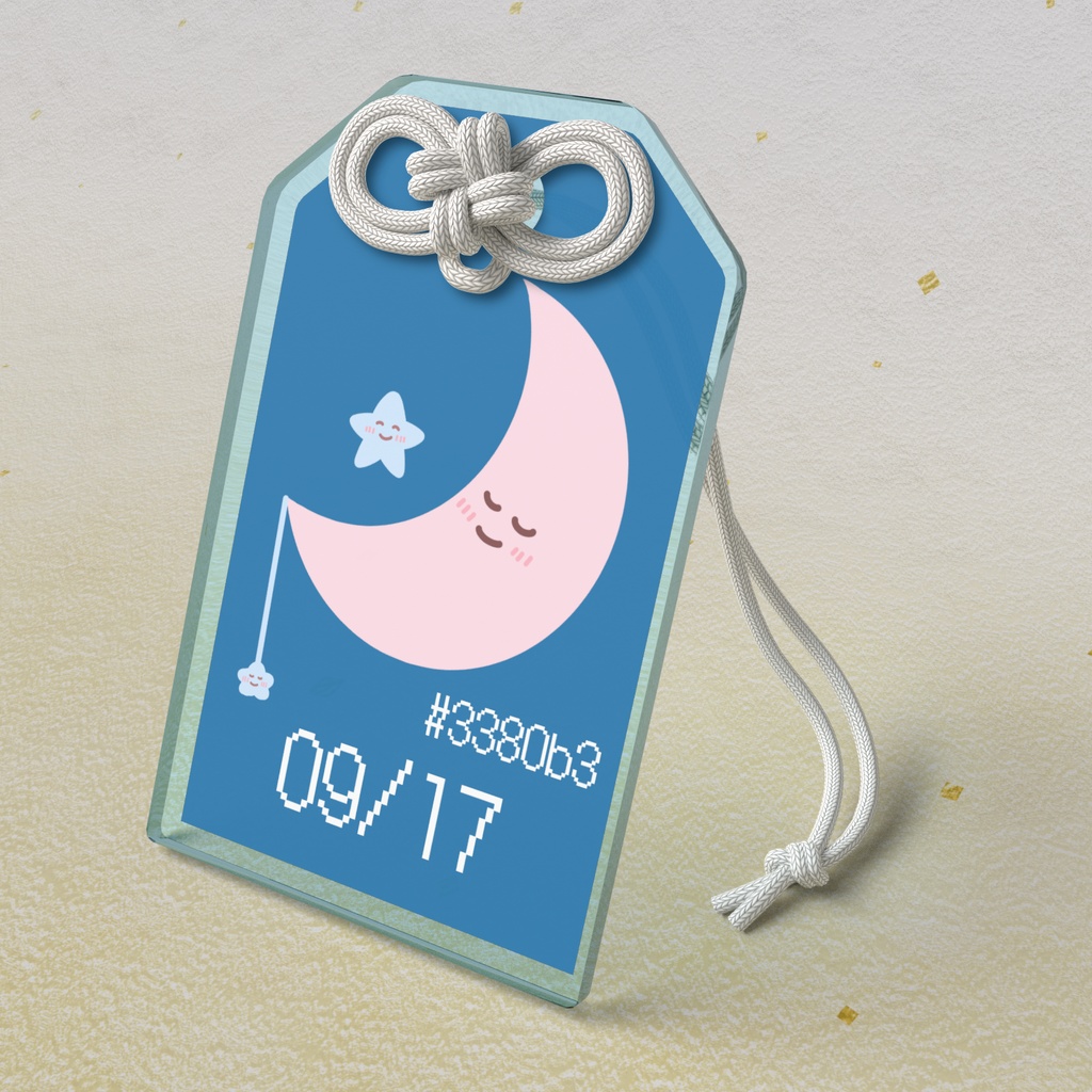 🌙【9月17日】バースデーカラーアクリルお守りキーホルダー/浅葱鼠