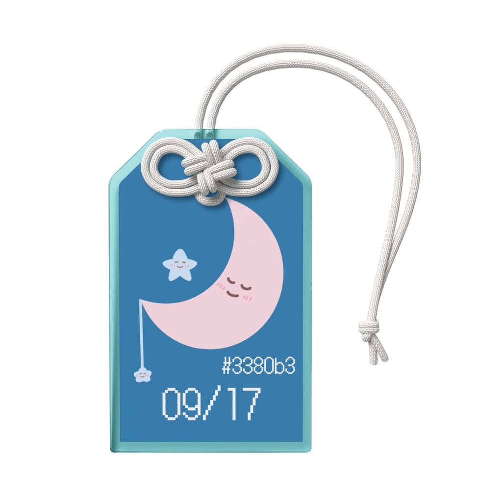 🌙【9月17日】バースデーカラーアクリルお守りキーホルダー/浅葱鼠