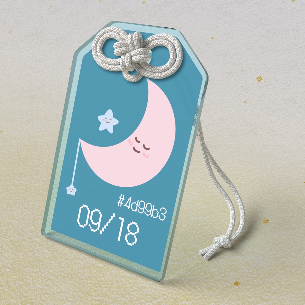 🌙【9月18日】バースデーカラーアクリルお守りキーホルダー/パウダーブルー