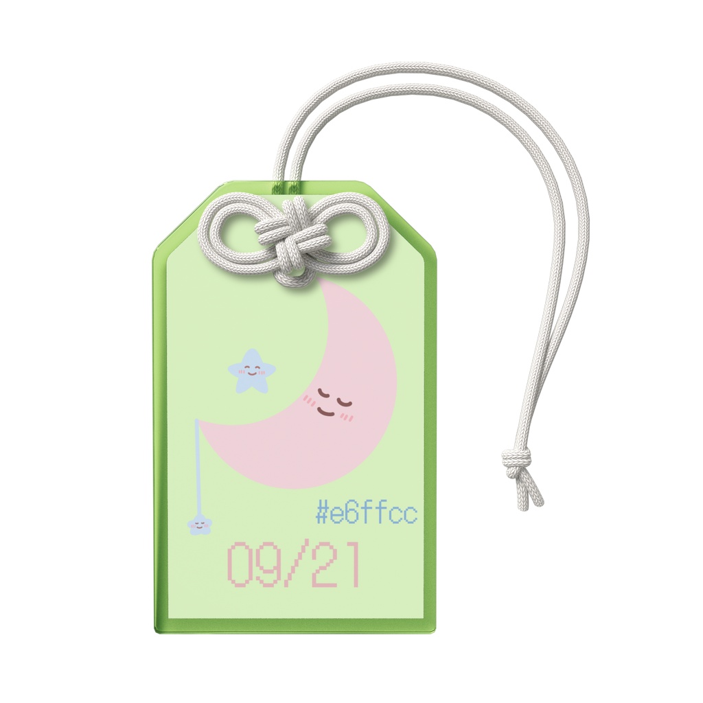 🌙【9月21日】バースデーカラーアクリルお守りキーホルダー/ティーグリーン