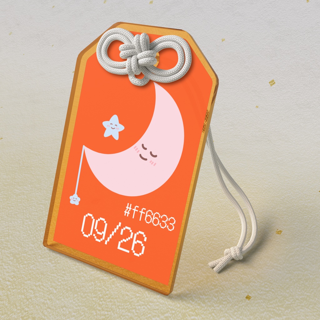 🌙【9月26日】バースデーカラーアクリルお守りキーホルダー/タンジェリンオレンジ