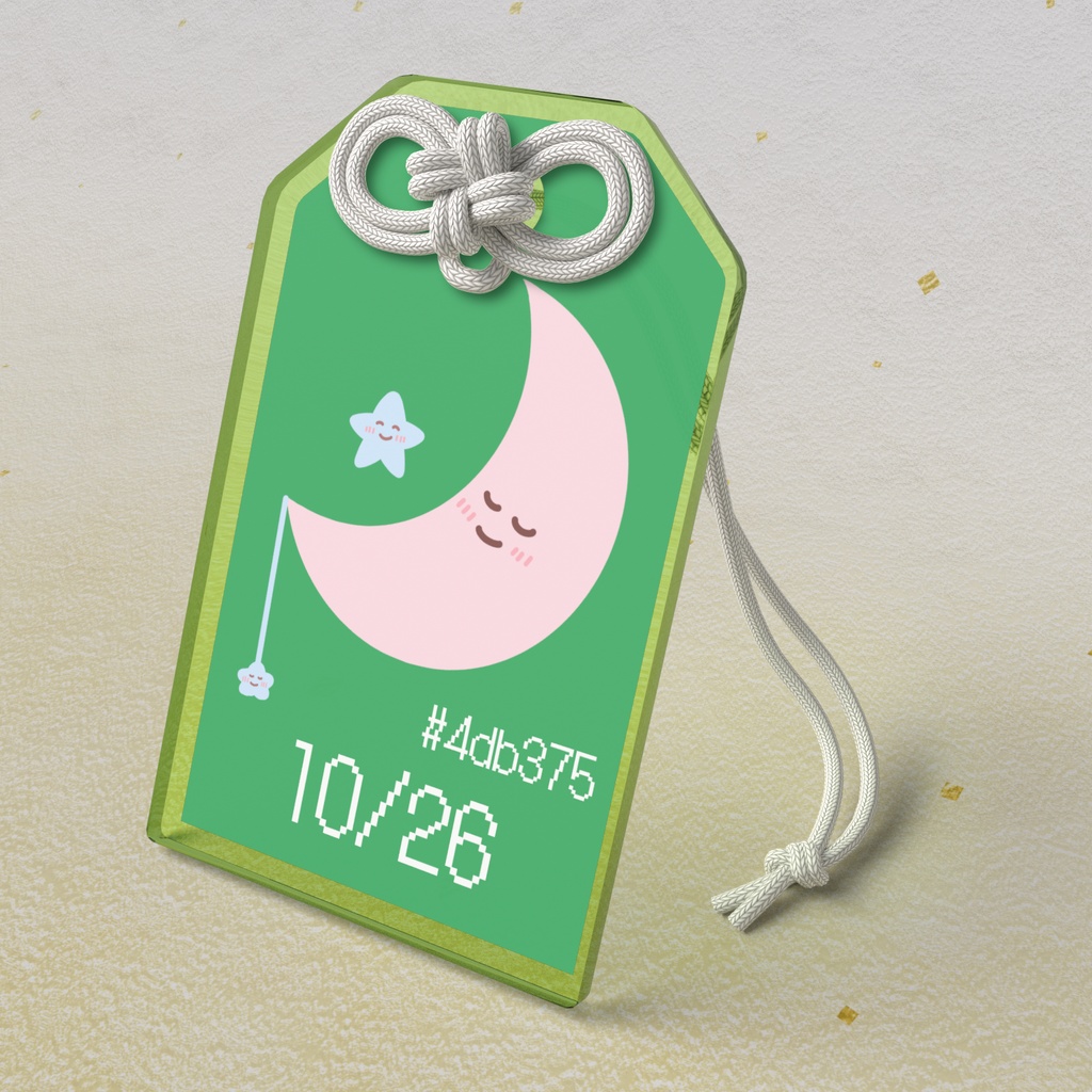 🌙【10月26日】バースデーカラーアクリルお守りキーホルダー/ライトターコイズ