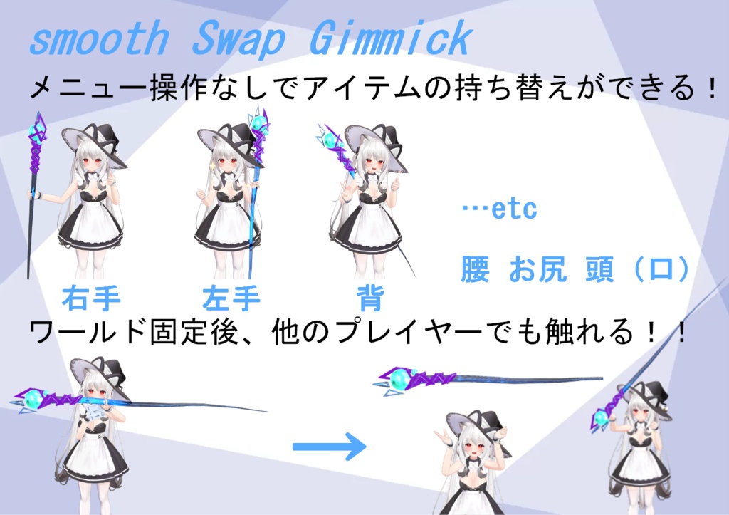 無料版モデル簡略版　合計800円→無料（smooth Swap Gimmick-触れるだけでアイテム持ち替え-）