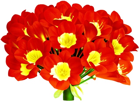 PNG画像：赤い花アンティークイラスト