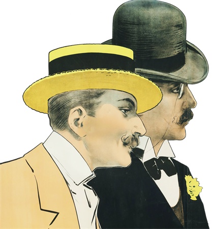 PNG画像：19世紀の2人の紳士 レトロイラスト