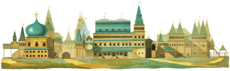 PNG画像：中世ロシア宮殿の風景アンティークイラスト