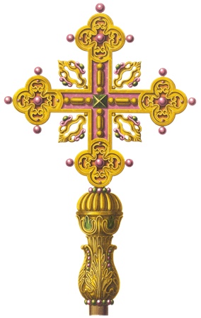 PNG画像：東欧の十字架（クロス）アンティークイラスト