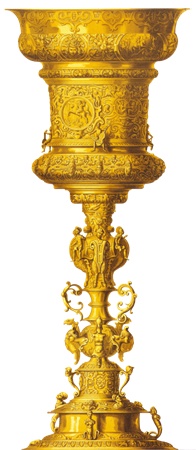 PNG画像：黄金の聖杯アンティークイラスト