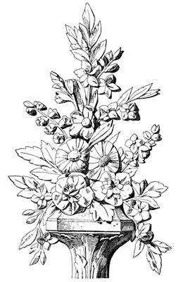 PNG画像|花装飾アンティークイラスト素材5枚